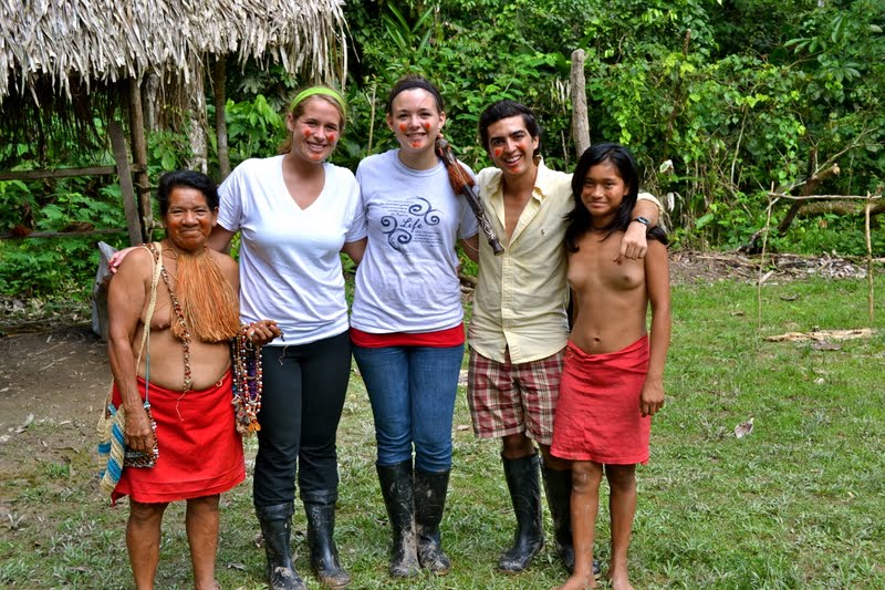 Amazon Tribal Girls In River