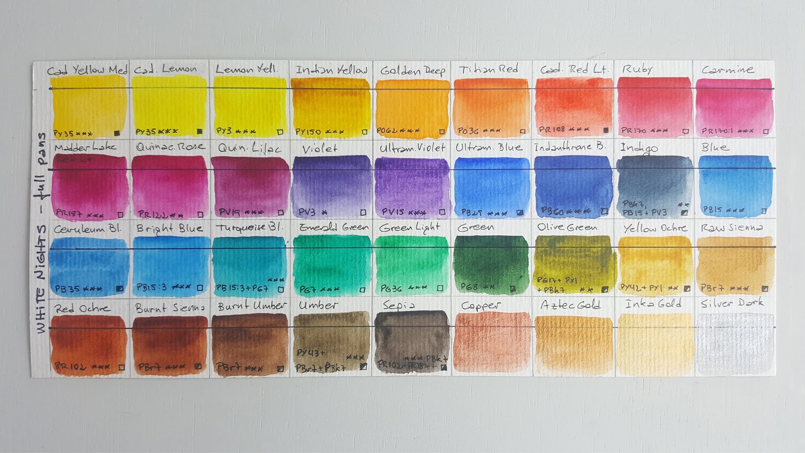 Milena B. BLOG: White Nights Watercolors - custom 36 full pans palette