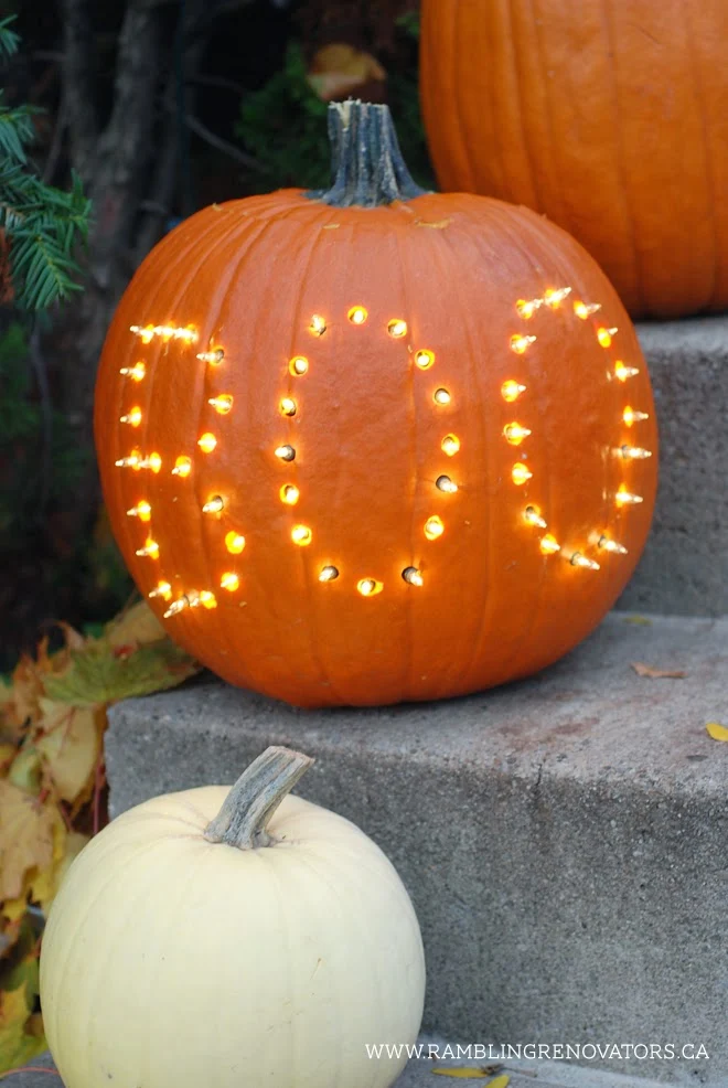 pumpkin carving idea | marquee light pumpkin ramblingrenovators.ca