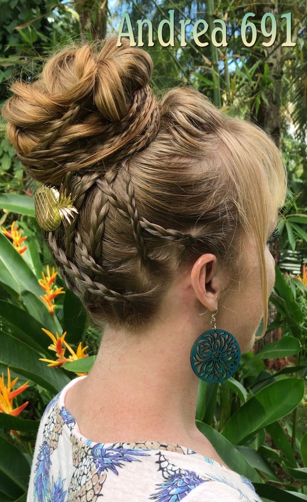 Braids & Hairstyles for Super Long Hair Pineapple Updo