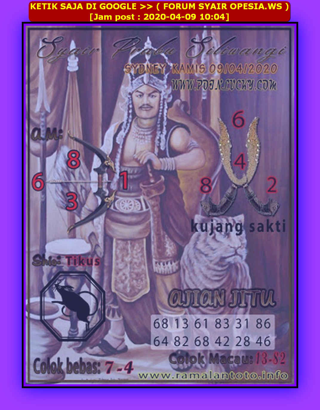 Prediksi Syair Sydney 9 April 2020 KODE SYAIR SGP SYAIR Prediksi Syair Sydney 9 April 2020 KODE SYAIR SGP SYAIR