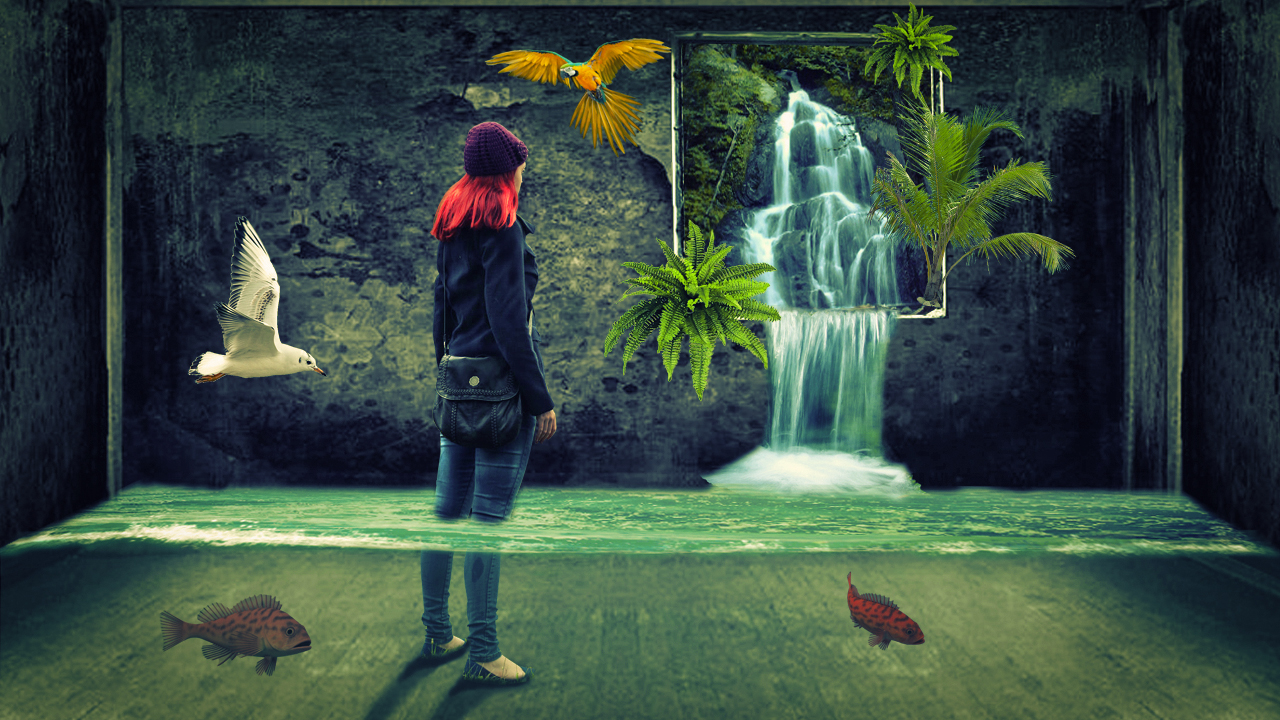 3d Fantasy Waterfall Photo manipulation - BaponCreationz