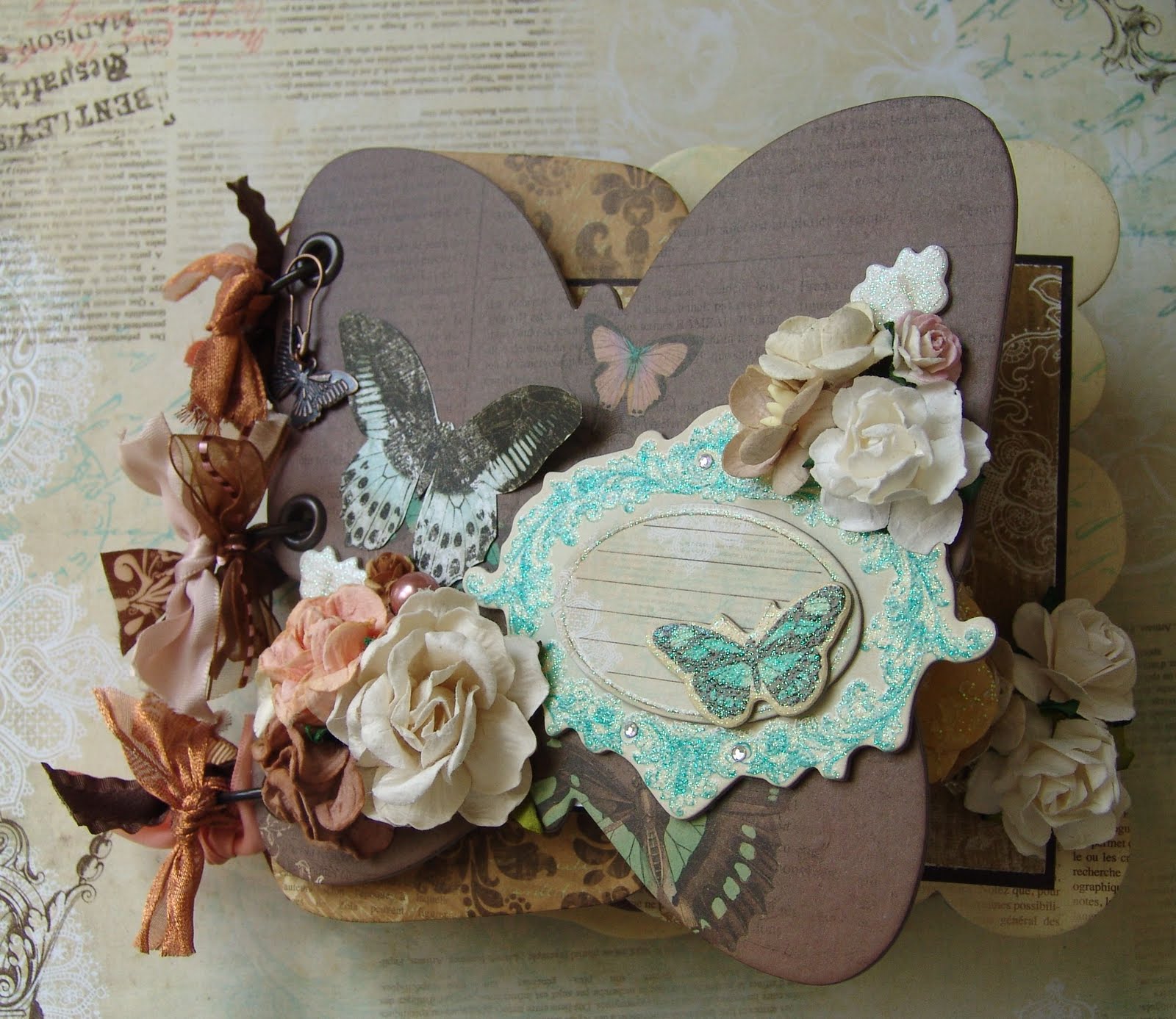 ♥ Scrapn4mygirlz Bo Bunny Gabrielle Butterfly Chipboard Album