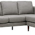 Rivet Revolve Modern Reversible Chaise Sectional, Grey Weave, 80" W