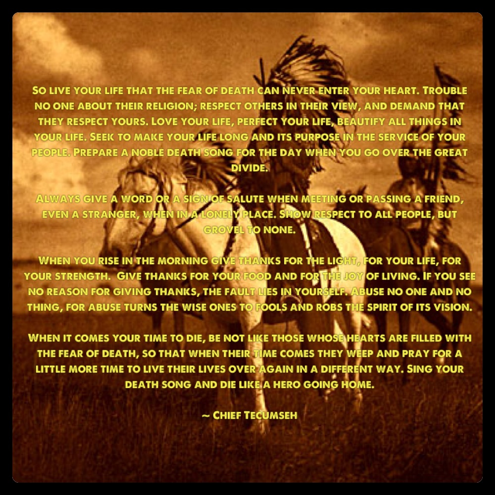 Native American: Piqua Shawnee: Chief Tecumseh Poem Native American: Piqua Shawnee: Chief Tecumseh Poem