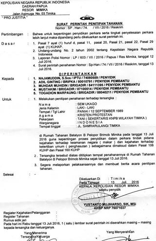 Laporan Surat Penitipan Penahanan Di Mako Brimob Oleh Polres