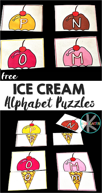 Who can get enough of icecream especially in summer?! These fun Alphabet Puzzles have a fun ice cream theme perfect for a summer preschool activities! Use these free ice cream printables as a fun summer activity for preschoolers and kindergarnters to practice matching upper and lowercase letters! Simply download pdf file with ice cream printables and you are ready to sneak in some fun summer learning.