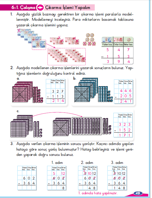 3. Sınıf Berkay Yayınları Matematik Çalışma Kitabı 49. Sayfa Cevapları Çıkarma İşlemi Yapalım 6-1. Çalışma 3. Sınıf Berkay Yayınları Matematik Çalışma Kitabı 49. Sayfa Cevapları Çıkarma İşlemi Yapalım 6-1. Çalışma