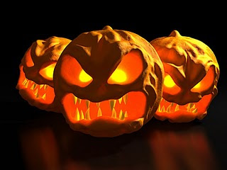scary pumpkins for Halloween