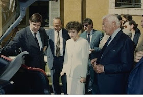 Pivetti pictured with the former head of Fiat, Gianni Agnelli  (right), while on official duty as Chamber of Deputies chairman