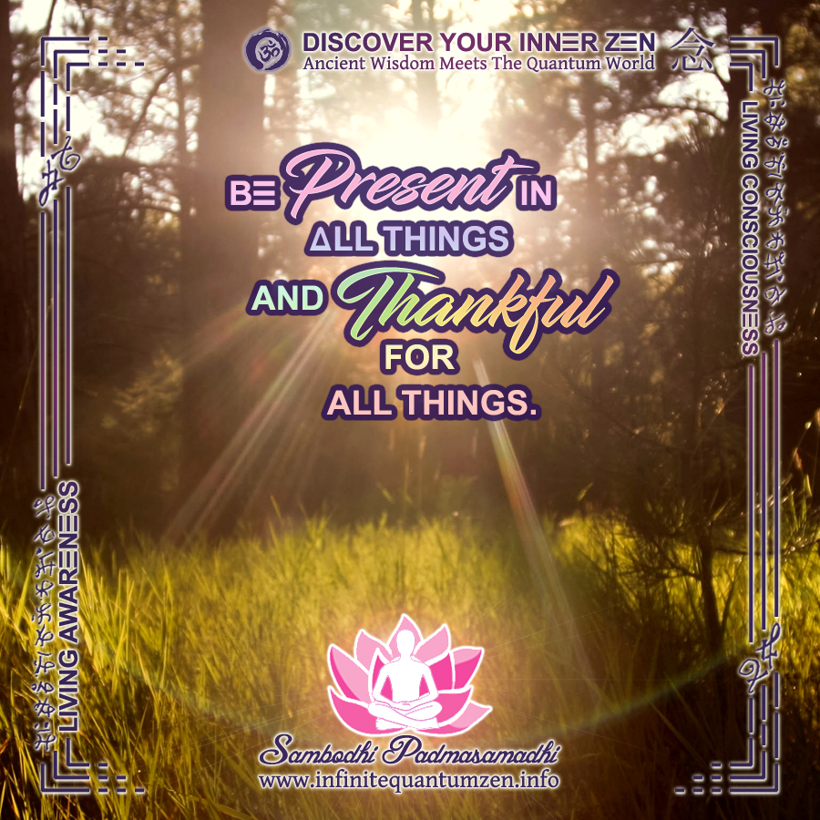 Be Present in all things and Thankful for all things - Infinite Quantum Zen, Success Life Quotes