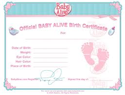 Tudo sobre baby alives : certidão de nascimento da baby alive