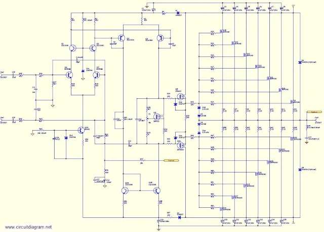 800W high power mosfet amplifier circuit diagram