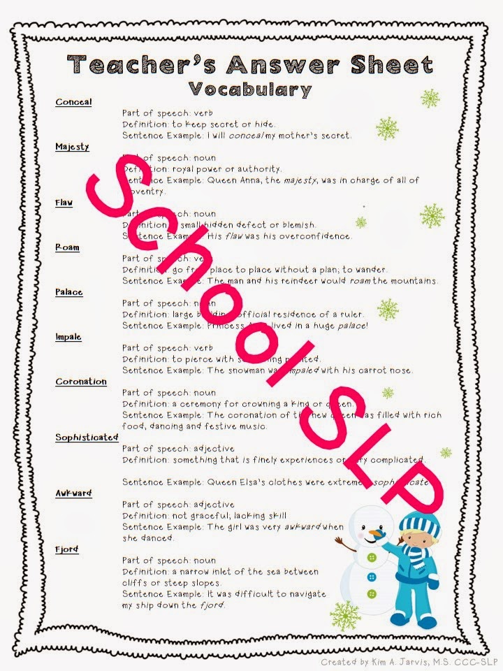 School SLP: A Frozen Winter: A Speech and Language Activity Bundle