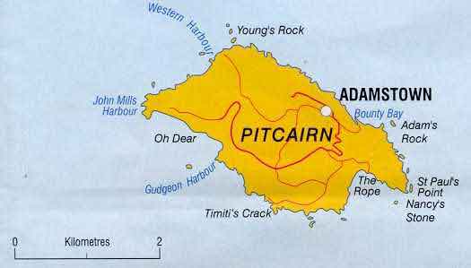 Mapas das Ilhas Pitcairn | Reino Unido