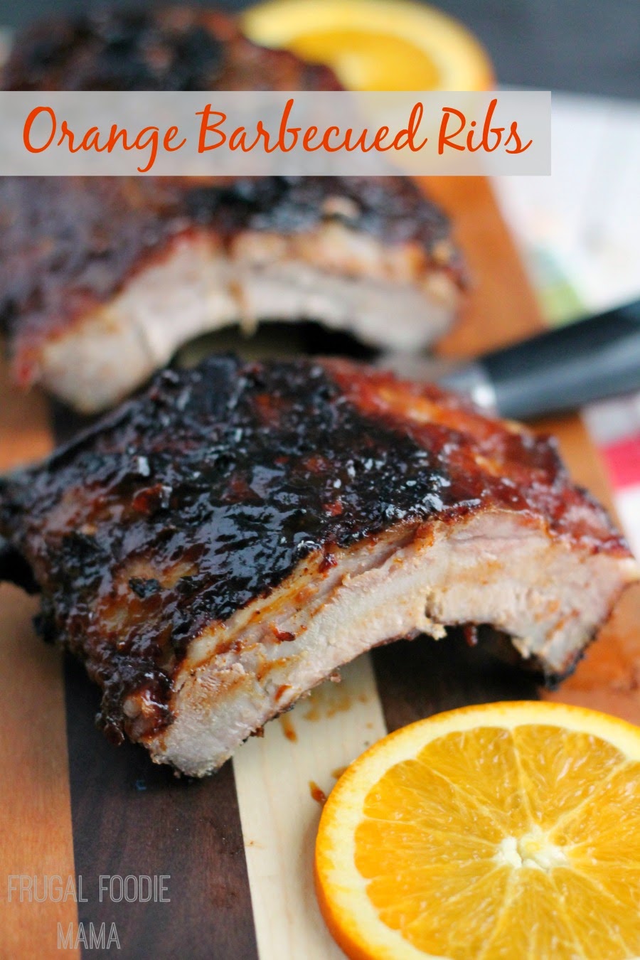 These tender Orange Barbecued Ribs are made sweet & spicy with fresh orange juice, zest, red pepper, & bold Kraft barbecue sauce. #Evergriller #sponsored