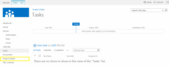 Navigation between PWA and Project Site in Project Online / Project ...