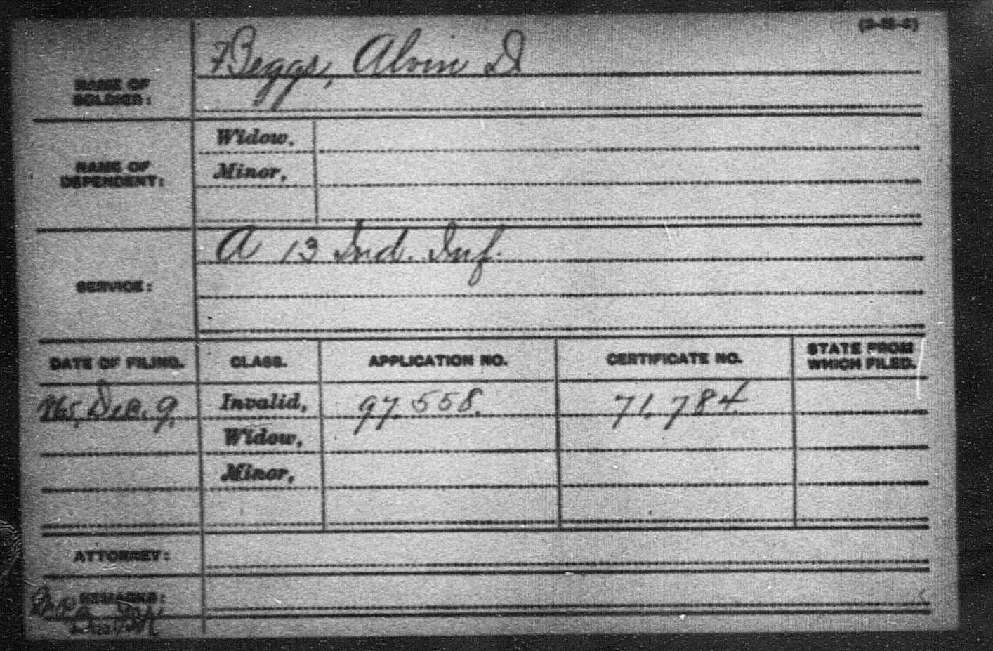 Williams County, Ohio Genealogy Alvin David Beggs Civil War Soldier