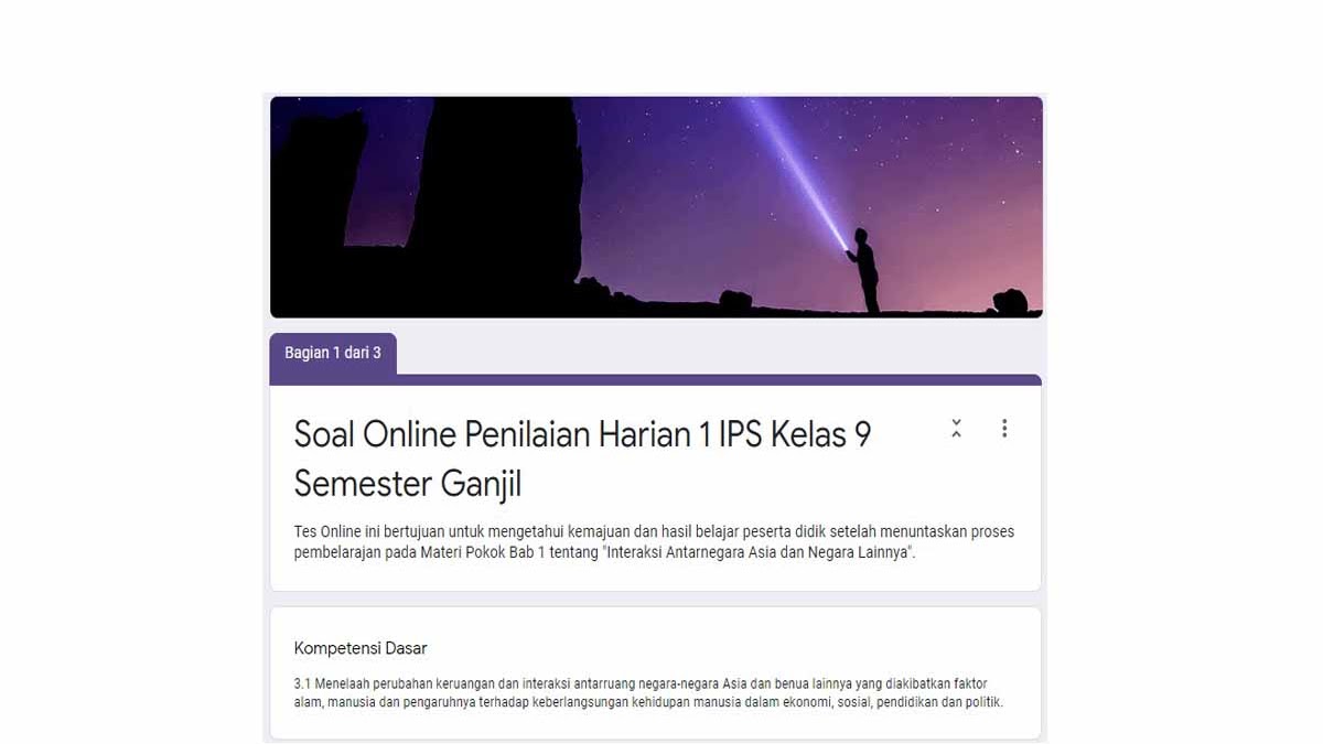 Soal Online Penilaian Harian 1 Ips Kelas 9 Semester Ganjil