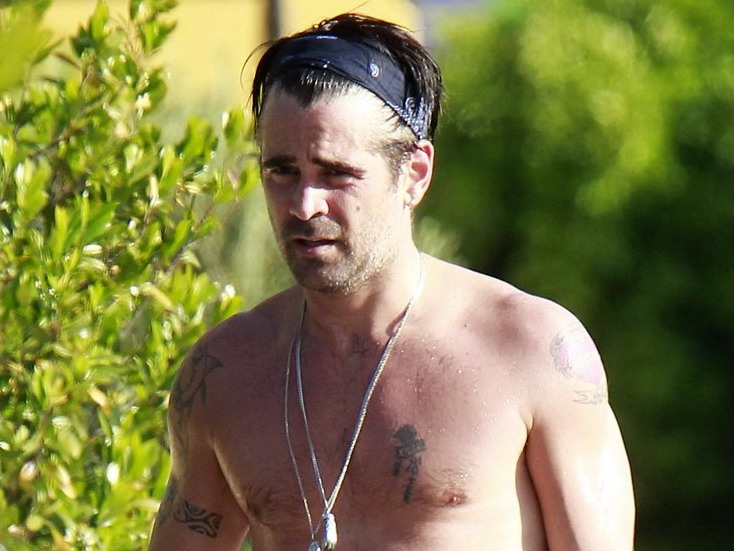 Colin farrell bulged after yoga.