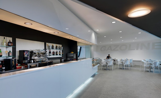 Photo of bar in the Gazoline Petrol Station by Damilano Studio Architects