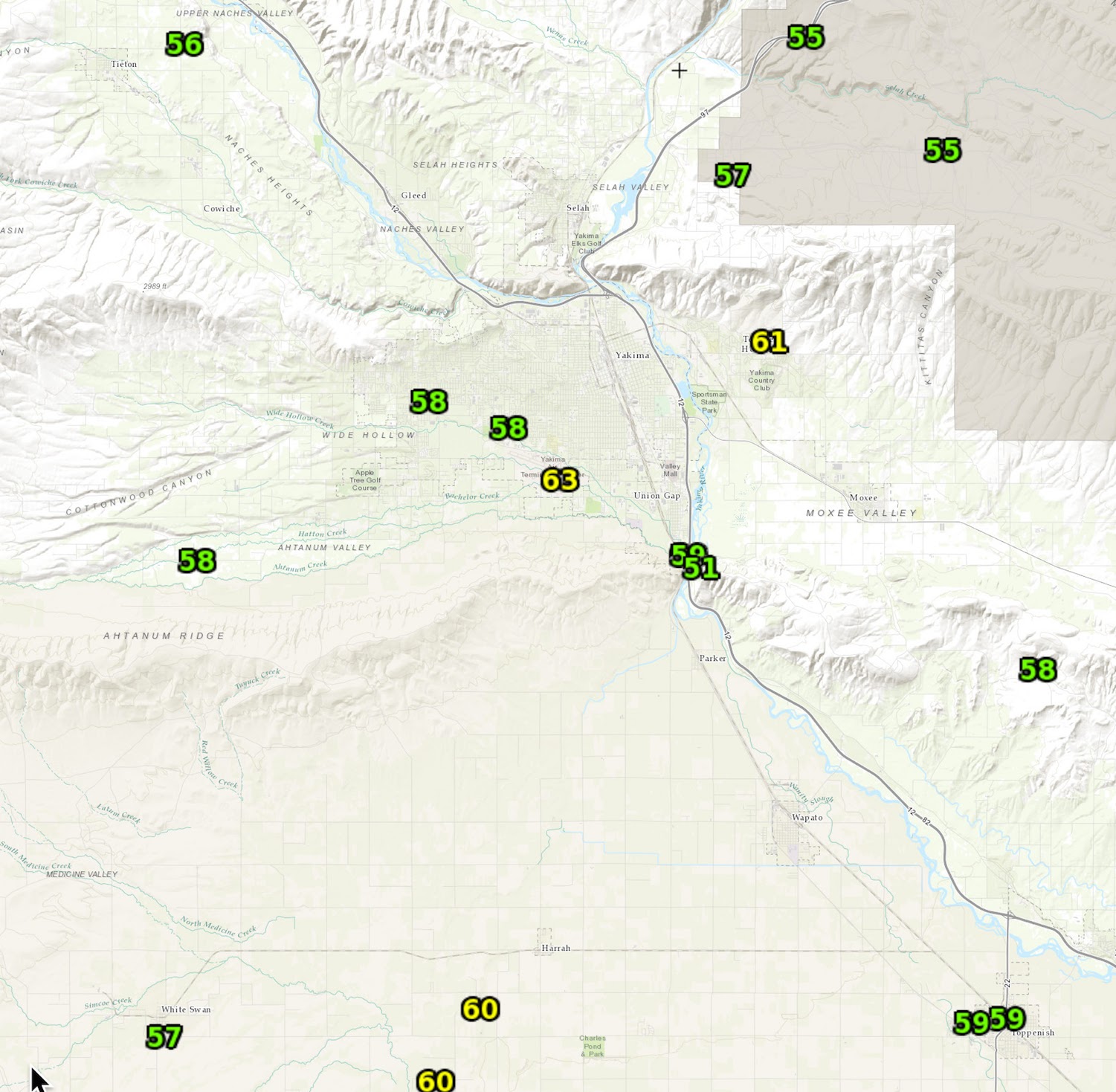 Cliff Mass Weather Blog The Yakima Warm Anomaly A Local Weather Mystery