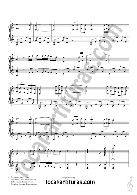 Hoja 2  Friendship Sheet Music for Piano in JPG by diegosax "Amistad Encontrada"
