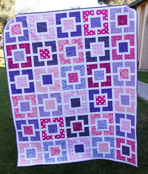 Garden Fence Quilt made by Kirsten Nelson from Maniacal Material Girls, The Tutorial by Hyacinth Quilt Designs