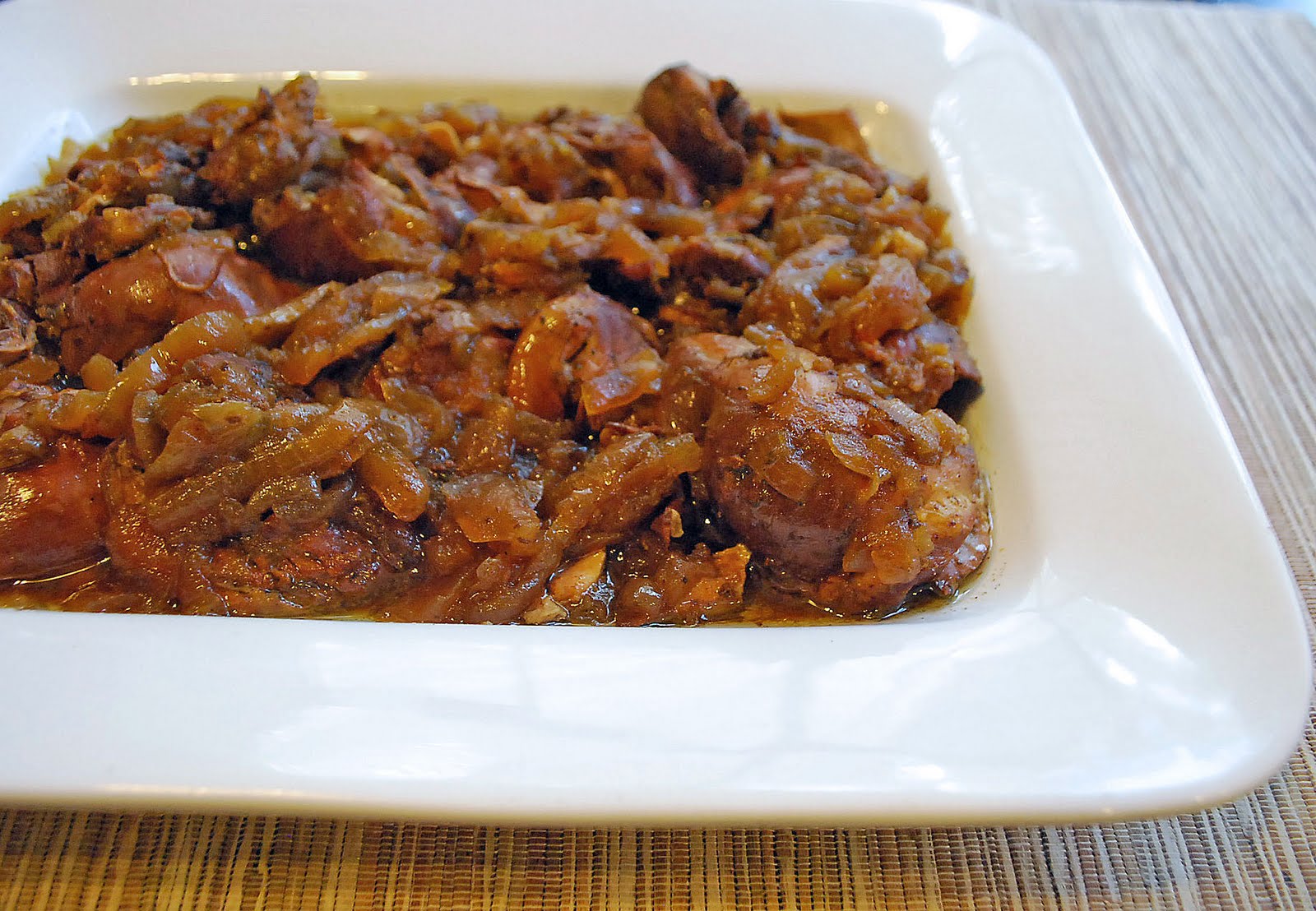 Lucy's Ladle Crock Pot Balsamic Chicken Thighs with Caramelized Red Onions