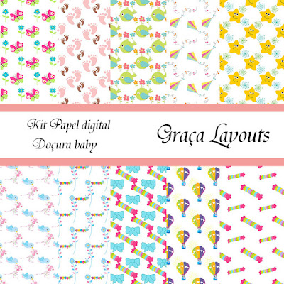 KIT PAPEL DIGITAL DOÇURA BABY GRATIS