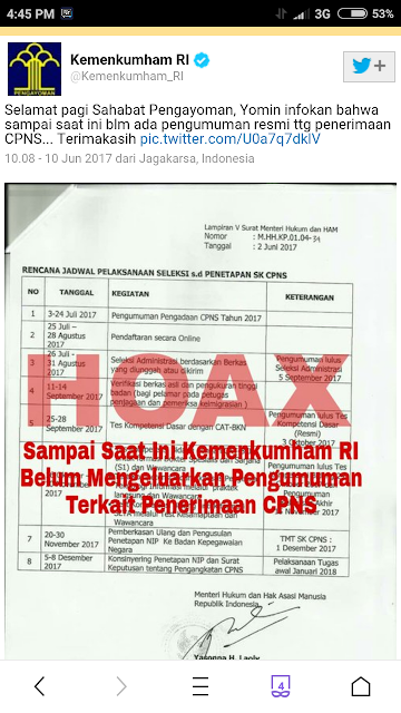 Informasi Penerimaan CPNS Kementerian Hukum dan HAM Hoax Informasi Penerimaan CPNS Kementerian Hukum dan HAM Hoax