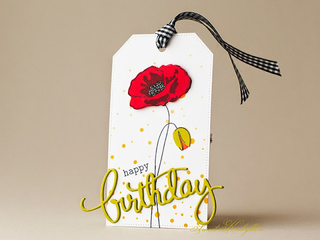 Tag with Painted Poppy from Altenew by Sweet Kobylkin
