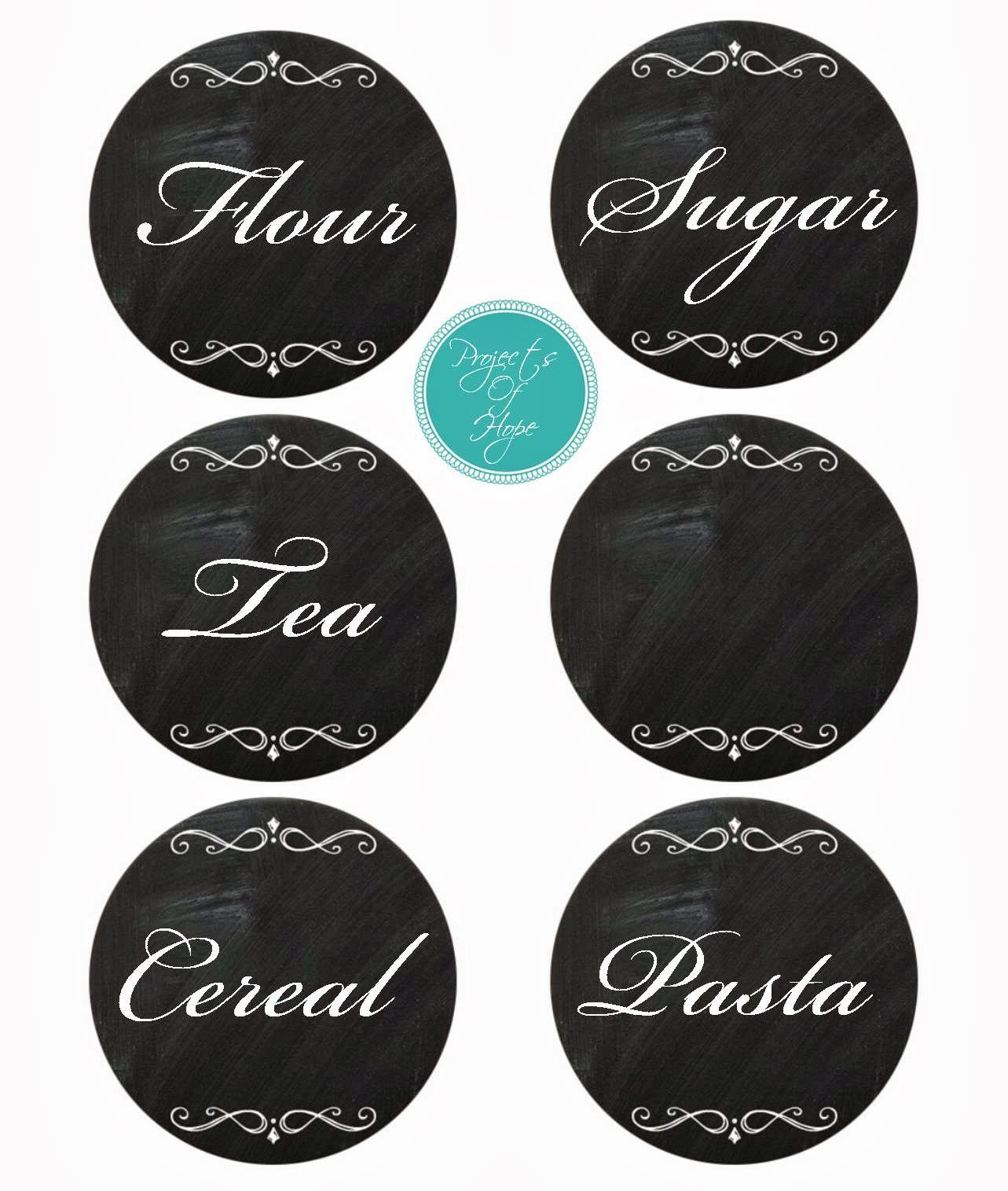 Projects of Hope: FREE Printables Kitchen Labels!