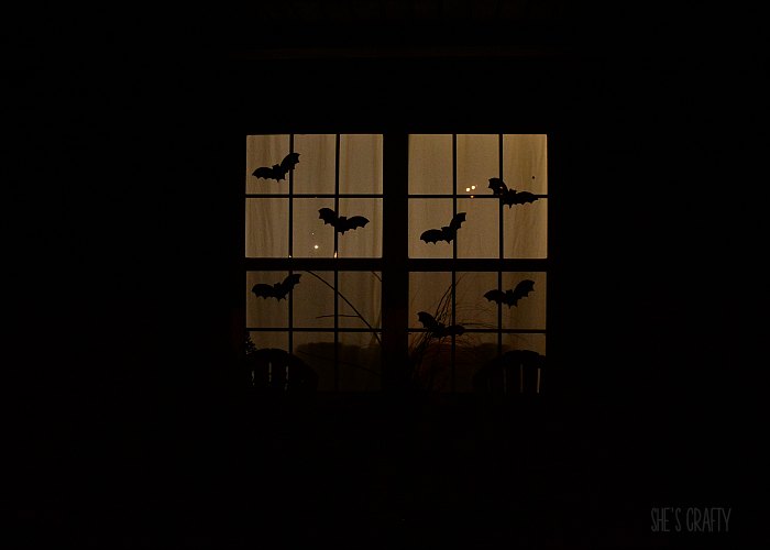 She's Crafty bats in the window a Halloween Family Tradition