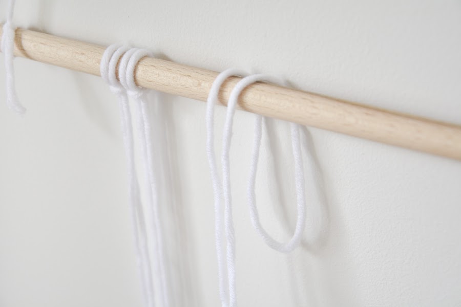 Nudo alondra, paso 1