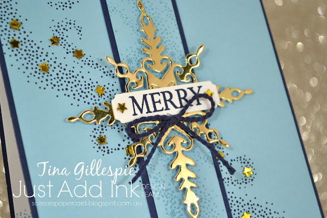 scissorspapercard, Stampin' Up!, Just Add Ink, Star Of Light, Merry Christmas To All, Starlight Thinlits, Merry Christmas Thinlits