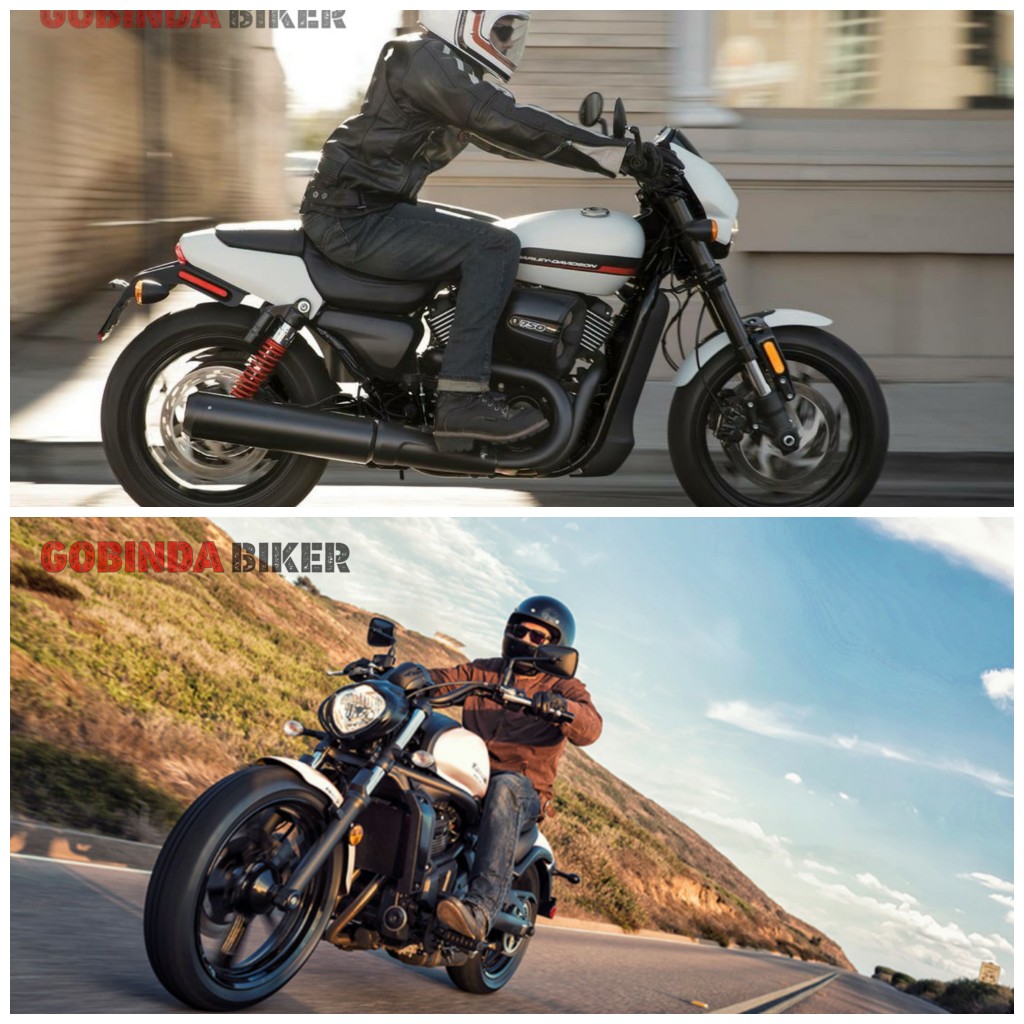 Middleweight cruisers Kawasaki Vulcan S versus HarleyDavidson Street 750