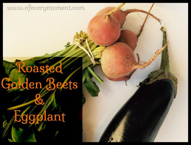 Photo of Golden beets and Eggplant with title added