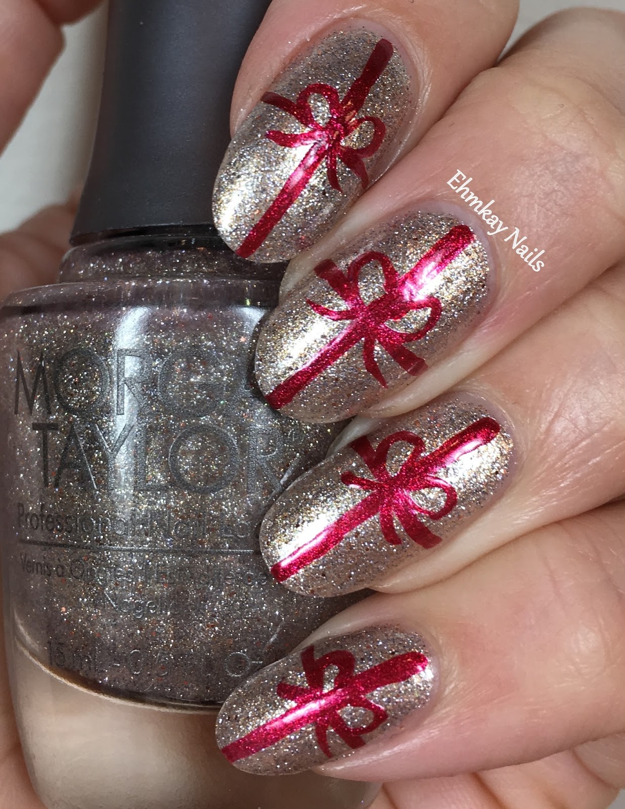 ehmkay nails: Morgan Taylor Wrapped in Glamour Gift Wrap Nail Art