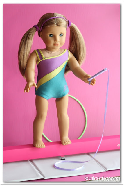 American Girl Crafts ~ Make an adorable gymnastic ribbon for your AG Doll. #AmericanGirlDoll #AGDoll #Crafts #RealCoake