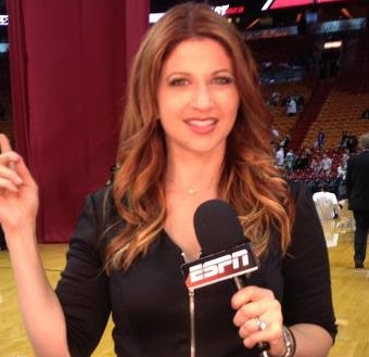 Rachel Nichols of ESPN at the Celtics-Heat NBA season opener