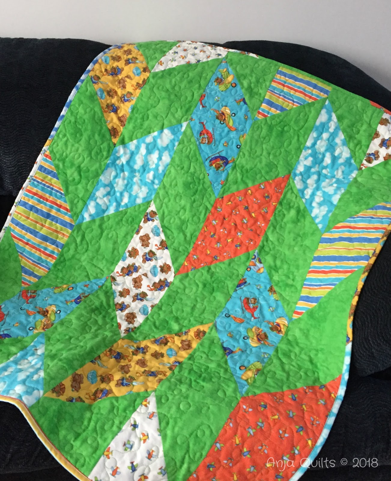 Anja Quilts TGIFF Fletcher Baby Quilt