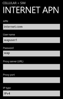 Rogers APN Settings for Windows Phone