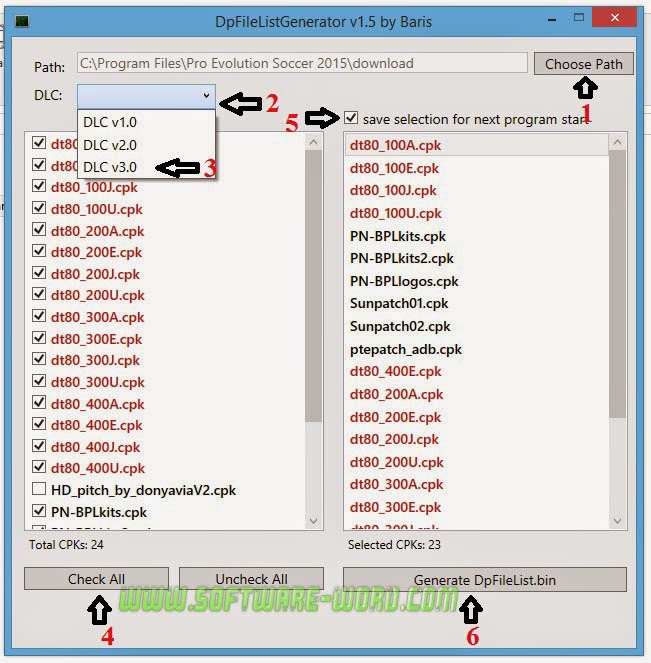 dpfilelist generator v1.5 by baris