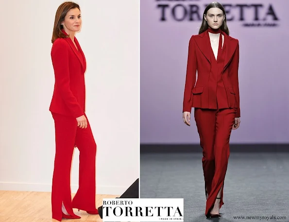 Queen Letizia wore Roberto Torretta suit from Fall Winter 2017 2018 collection