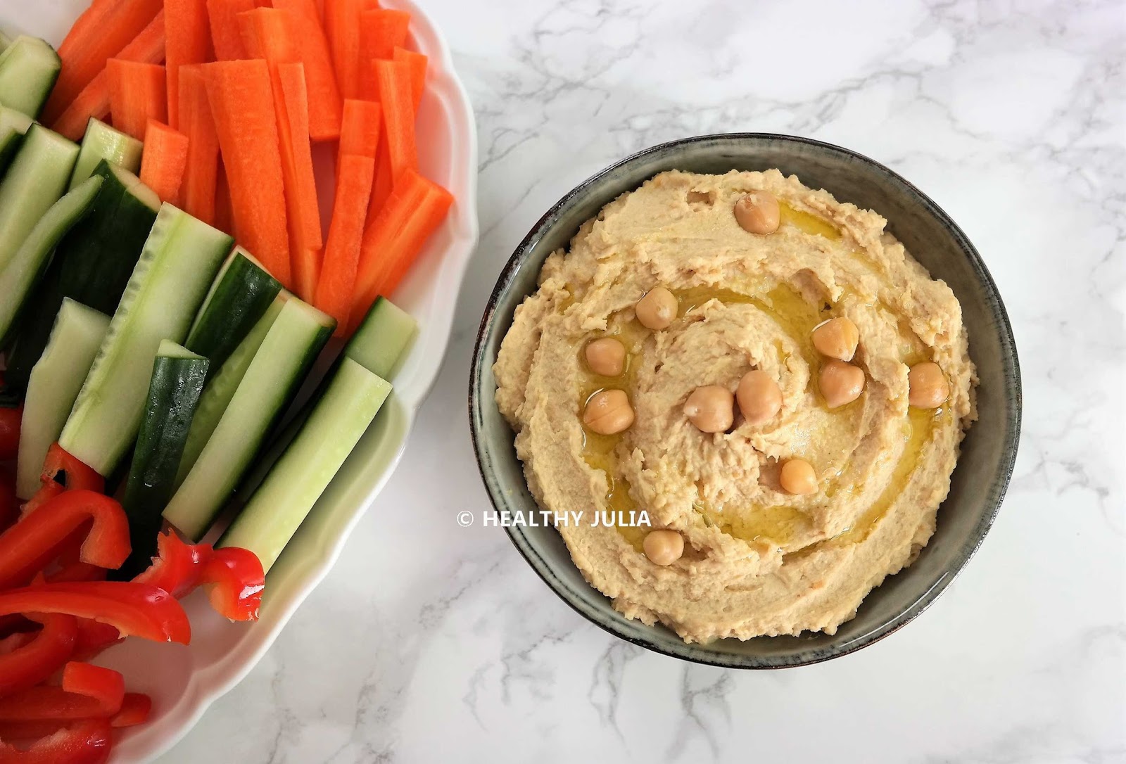 HOUMOUS NATURE ET CRUDITÉS Healthy Julia