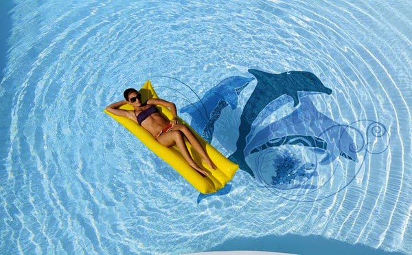 Prints to decorate swimming pool