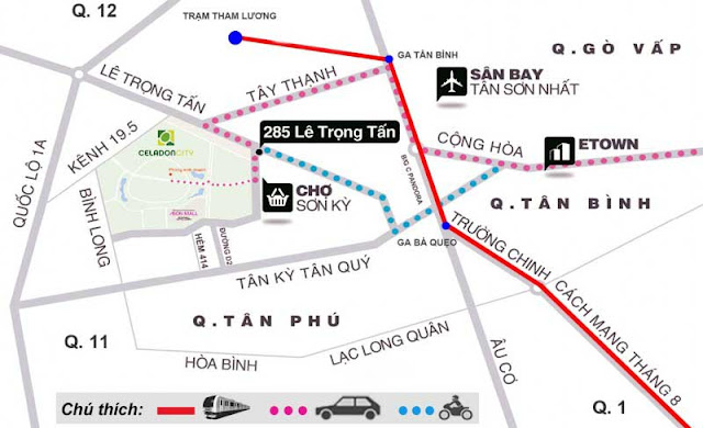 Vị trí dự án khu đô thị Celadon City quận Tân Phú Vị trí dự án khu đô thị Celadon City quận Tân Phú