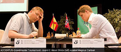 Echecs à Bienne : Magnus Carlsen (2821) 1-0 Alexei Shirov (2714) Photo © site officiel