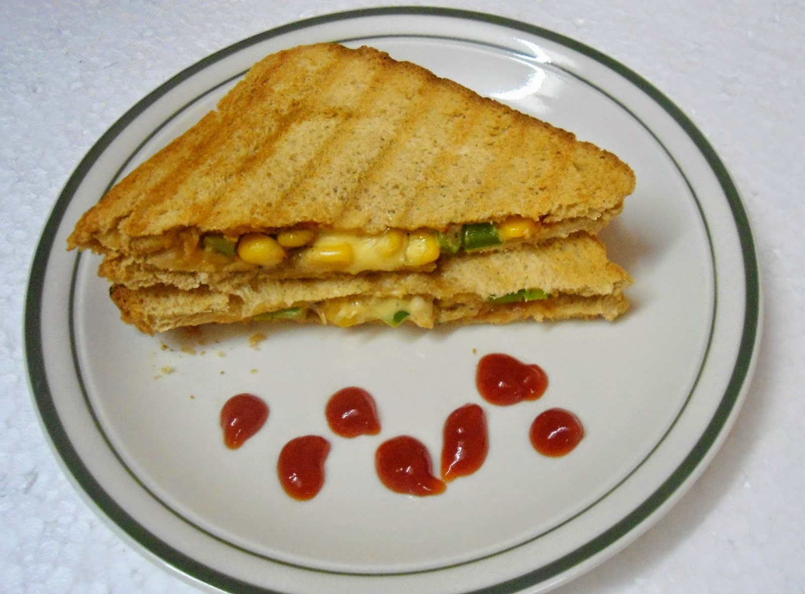 corn capsicum sandwich